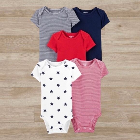 Carter's Baby 5-Pack Short Sleeve Bodysuits Boy or Girl - Picture 1 of 12